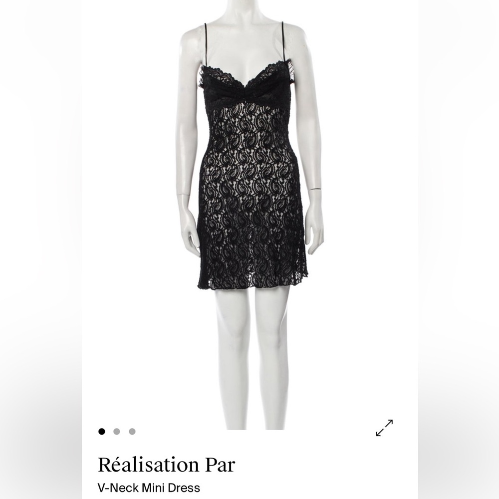 Realisation Par - The Cindy - Black Lace Mini Dress